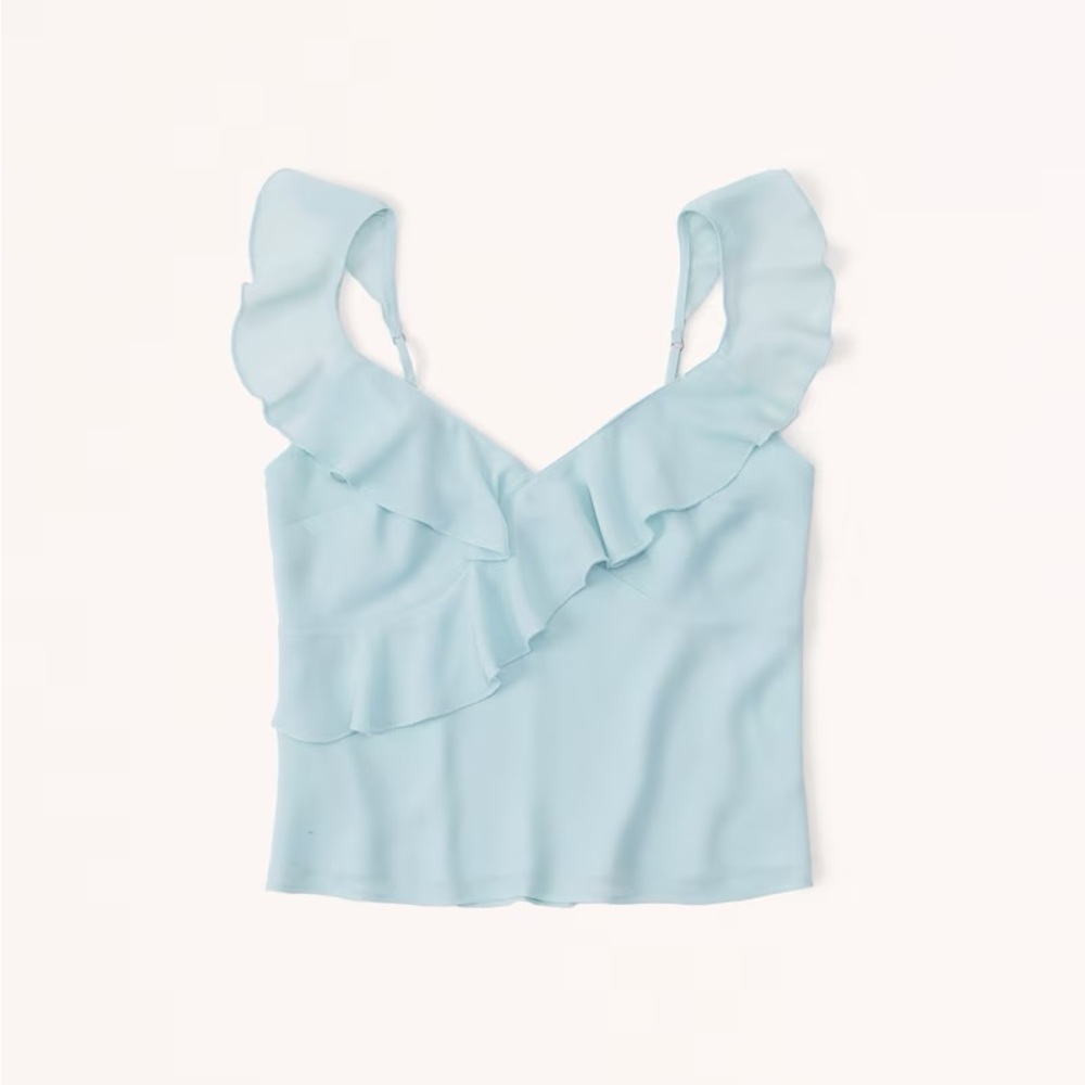 Sheer ruffle cami Abercrombie & Fitch